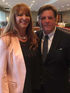 Sheila with Tom Brady, Attorney at Law Magazine