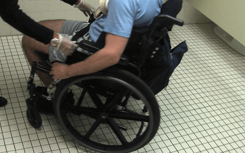 Carlos in his wheelchair