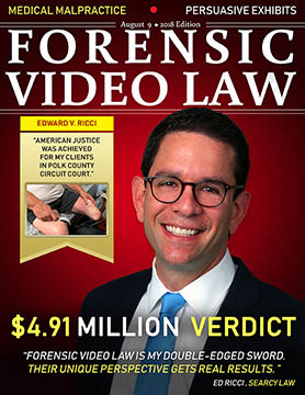 August Cover of Forensic Video Law Magazine featuring Ed Ricci