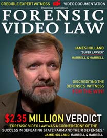 December Cover of Forensic Video Law Magazine Featuring Jamie Holland of Harrell and Harrell